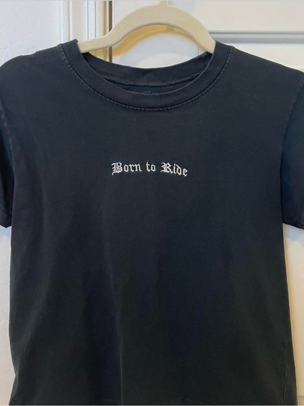 Brandy Melville Black 'Born to Ride' Graphic Tee